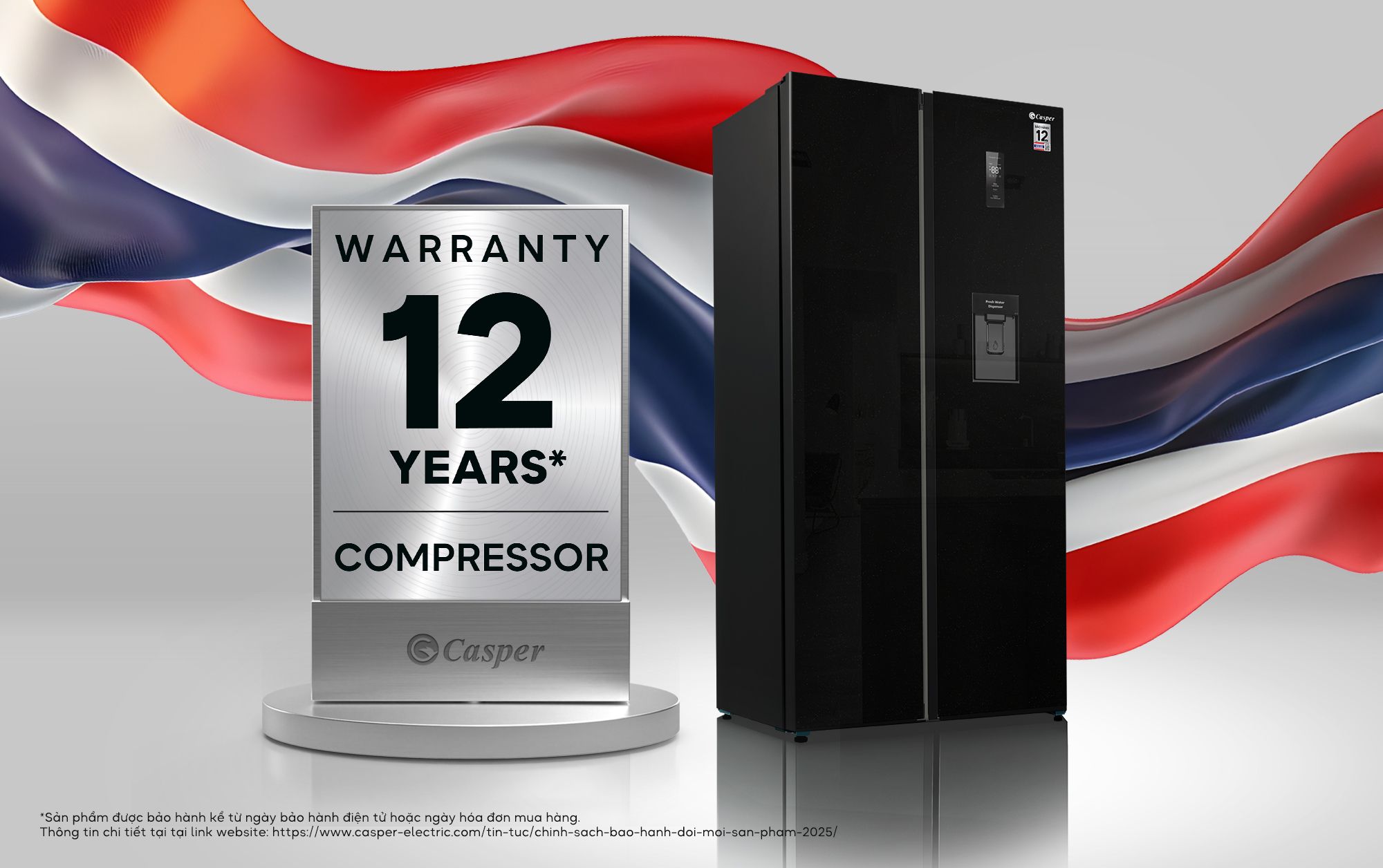 Casper RS-D530SBS có thời gian bảo hành 24 tháng 