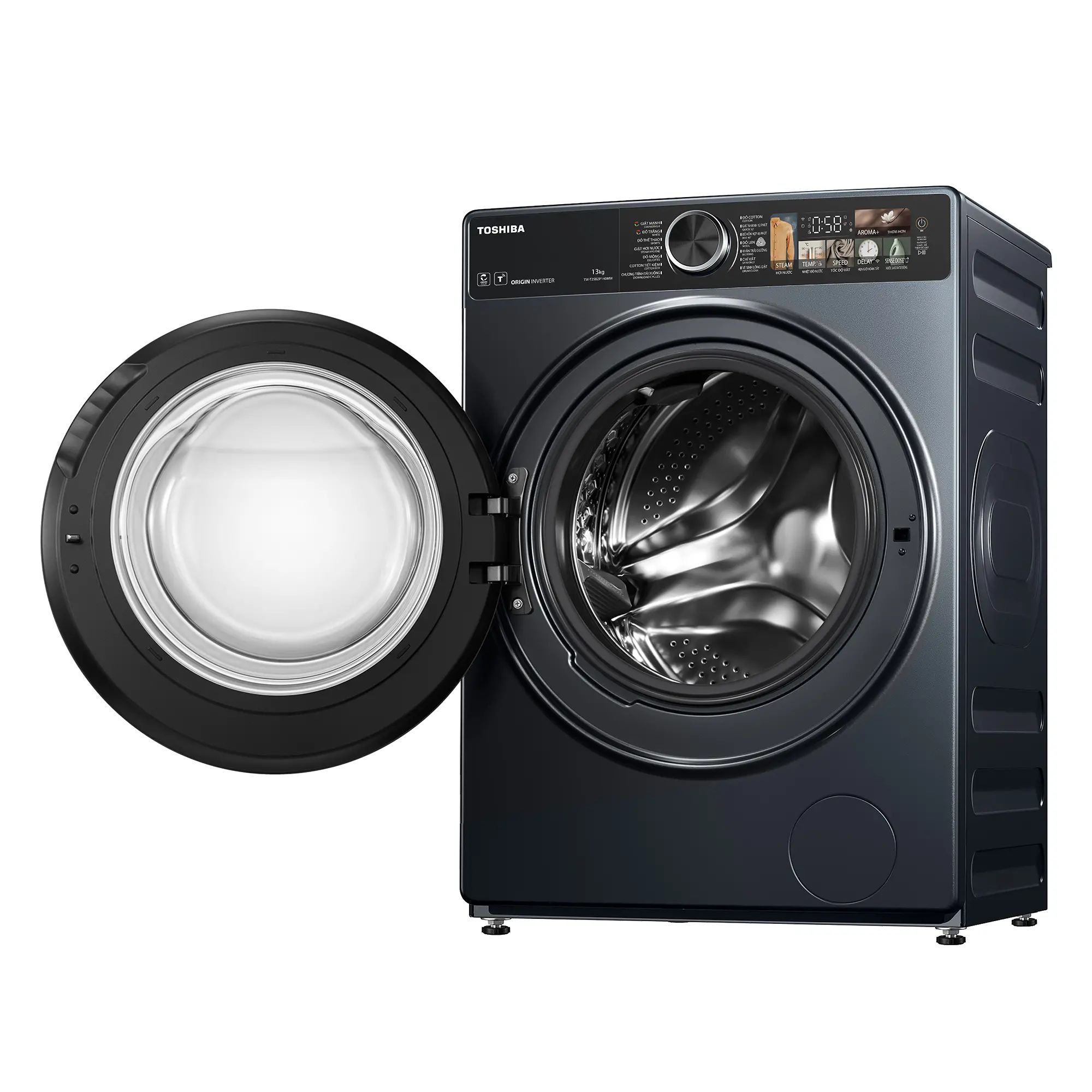 Cửa kính cường lực thiết kế 2 lớp, mặt trước sử dụng tấm thép nguyên khối có độ bền cao 