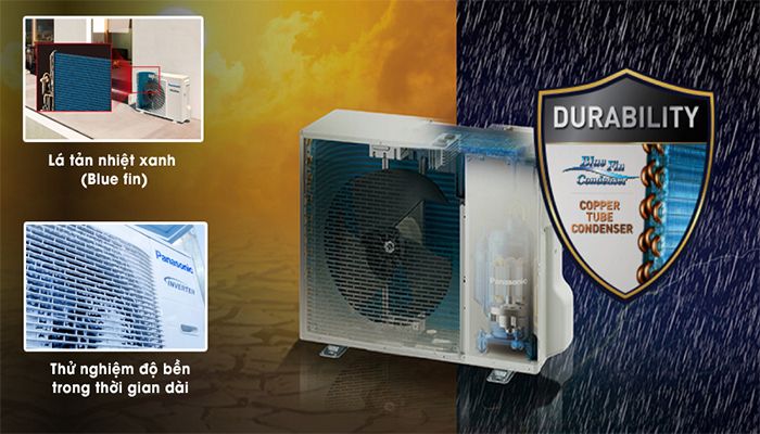 Dàn tản nhiệt sử dụng dàn đồng với cánh tản nhiệt phủ lớp Bluefin