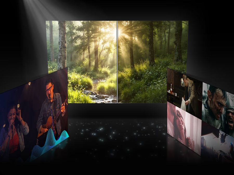 Chế độ AI có menu truy cập nhanh giúp bạn dễ dàng điều chỉnh các cài đặt hình ảnh và âm thanh tương thích