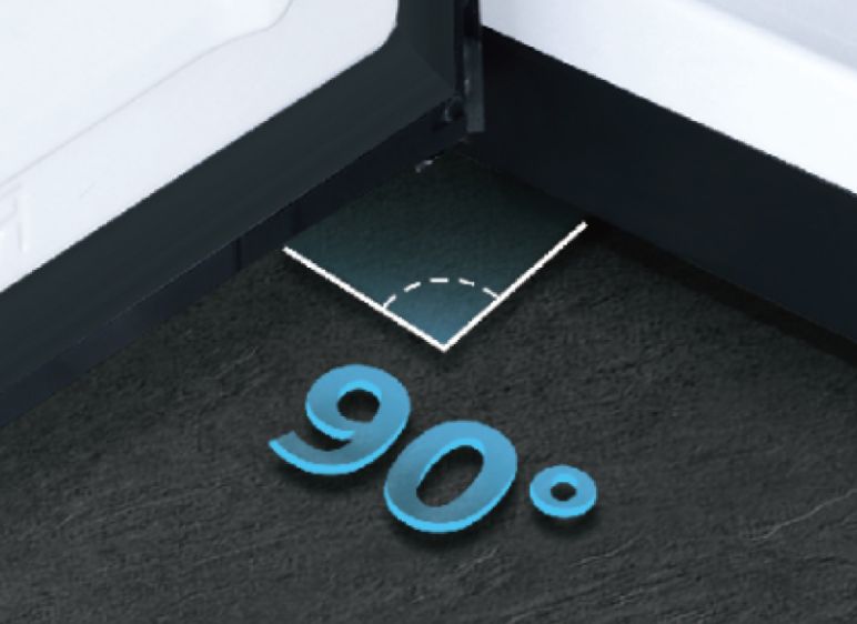 Thiết kế góc mở cửa 90 độ