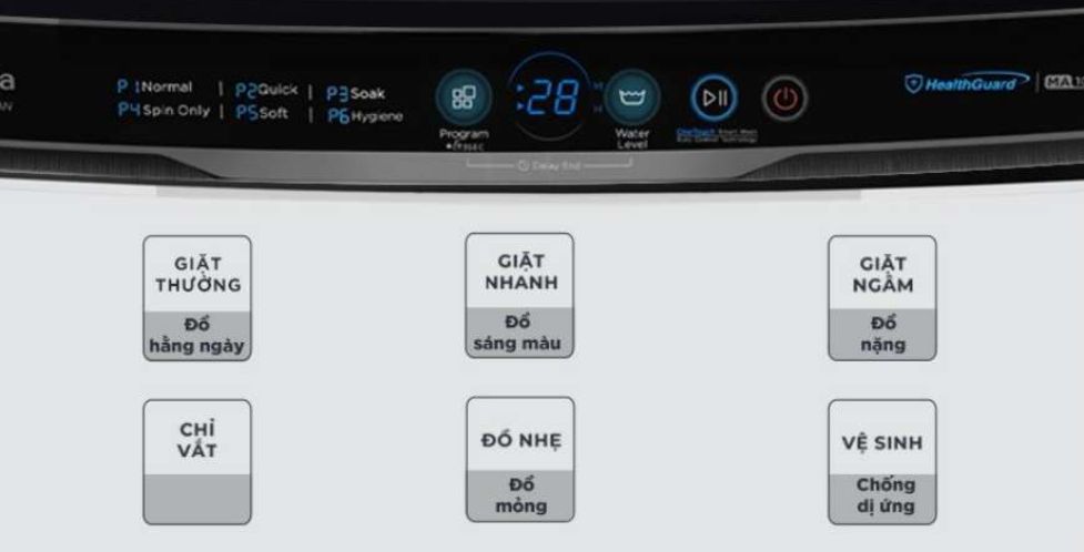 Sở hữu đa dạng các chương trình giặt giũ