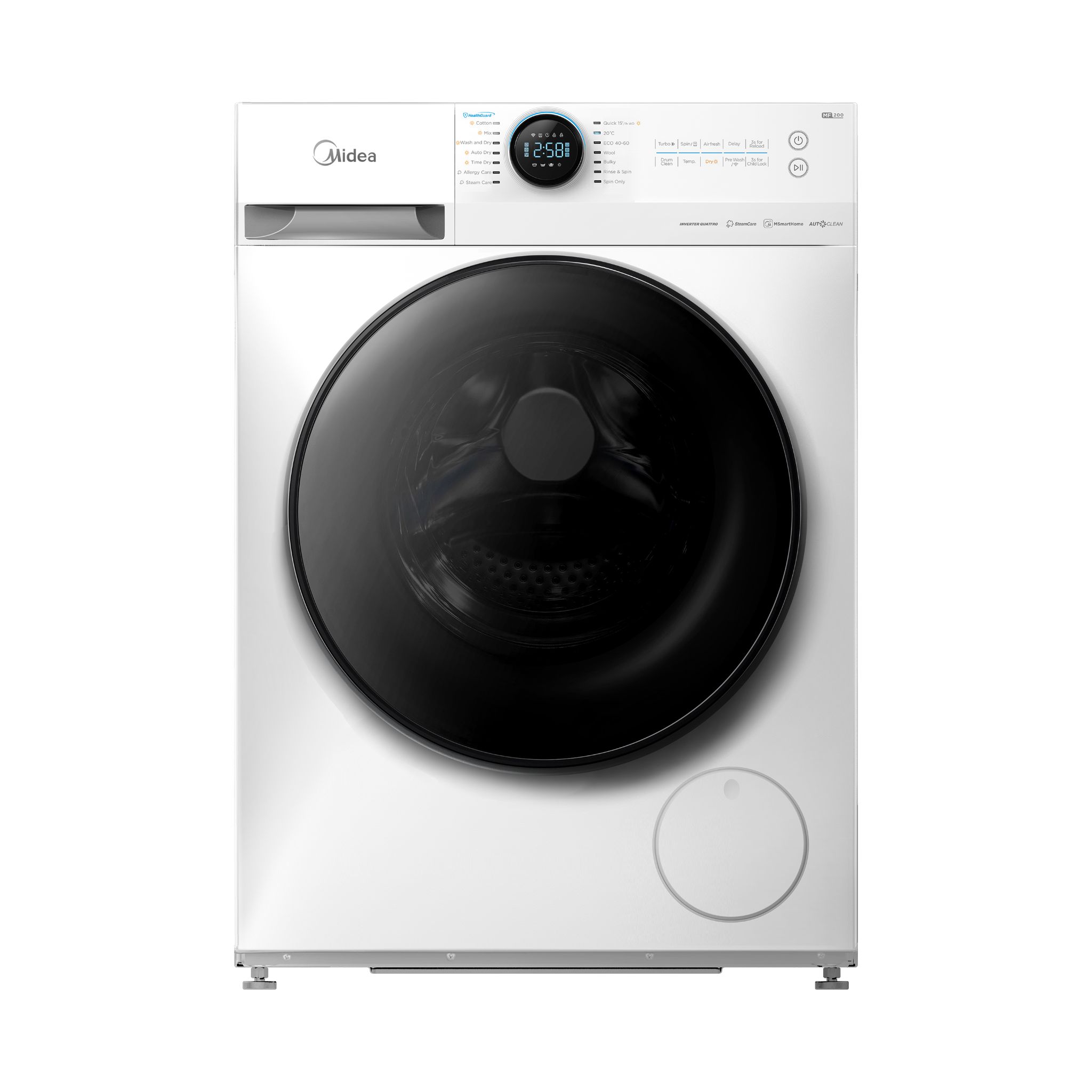 Midea MF200W95 gây ấn tượng với thiết kế lồng ngang - cửa trước hiện đại