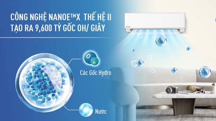 Tổng kho điều hòa, điện máy miền Bắc tại Hà Nội Điều hòa 2 chiều Panasonic 9000BTU lọc khí Nanoe™