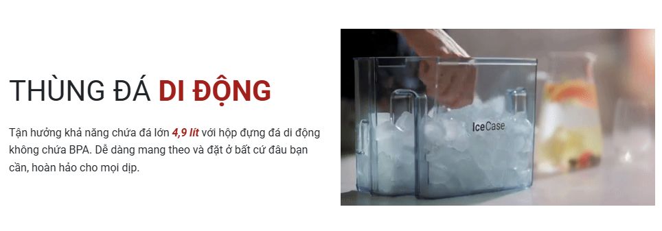 Tổng kho điều hòa, điện máy miền Bắc tại Hà Nội Khay chứa đá lớn được thiết kế tới dung tích 4,9 lít