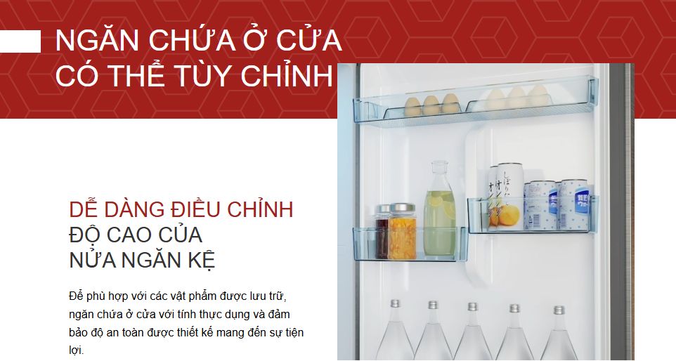 Các ngăn kệ có thể điều chỉnh độ cao