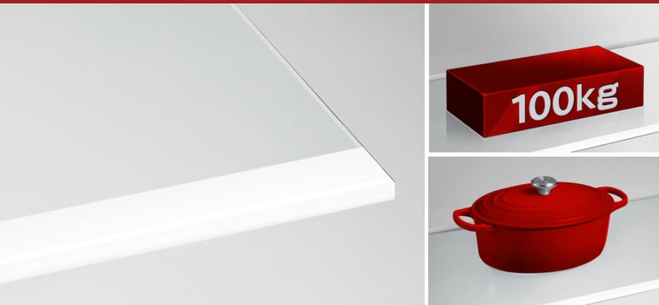 Có thể chịu tải lên tới 100kg, đáp ứng mọi nhu cầu lưu trữ thực phẩm của gia chủ