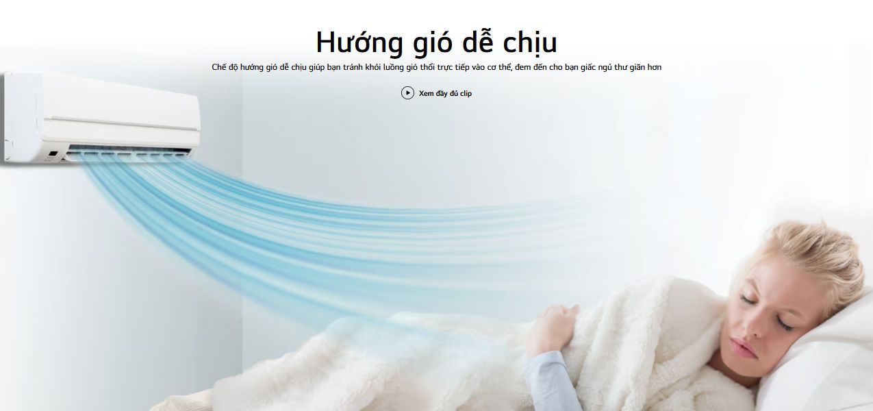 Chế độ hướng gió dễ chịu đưa luồng gió thổi nhẹ nhàng