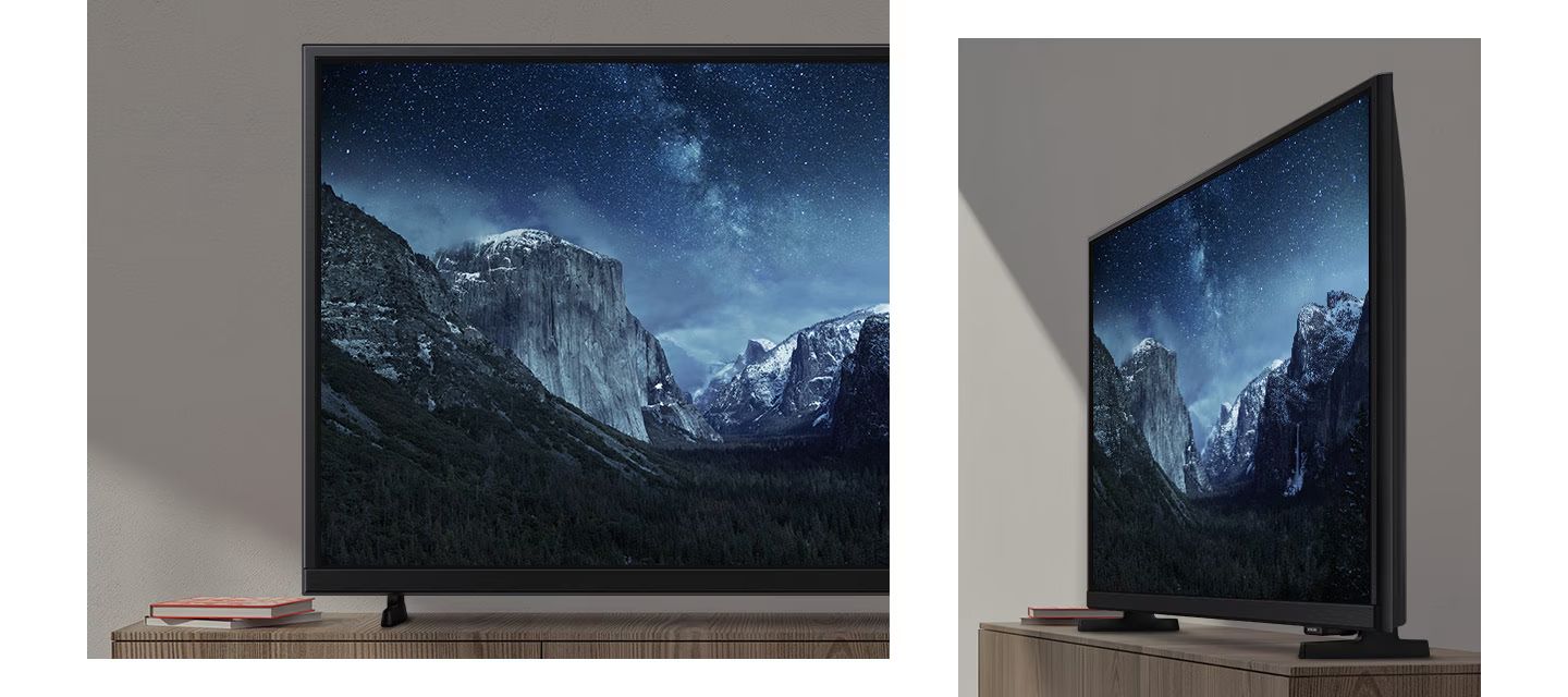 Phần khung và chân đế được hoàn thiện chắc chắn với 3 cạnh không viền 