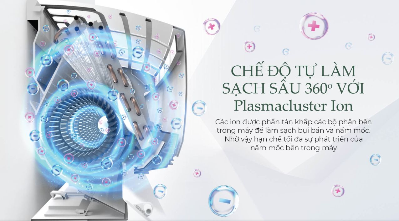Chế độ tự làm sạch sâu với công nghệ Plasmacluster Ion
