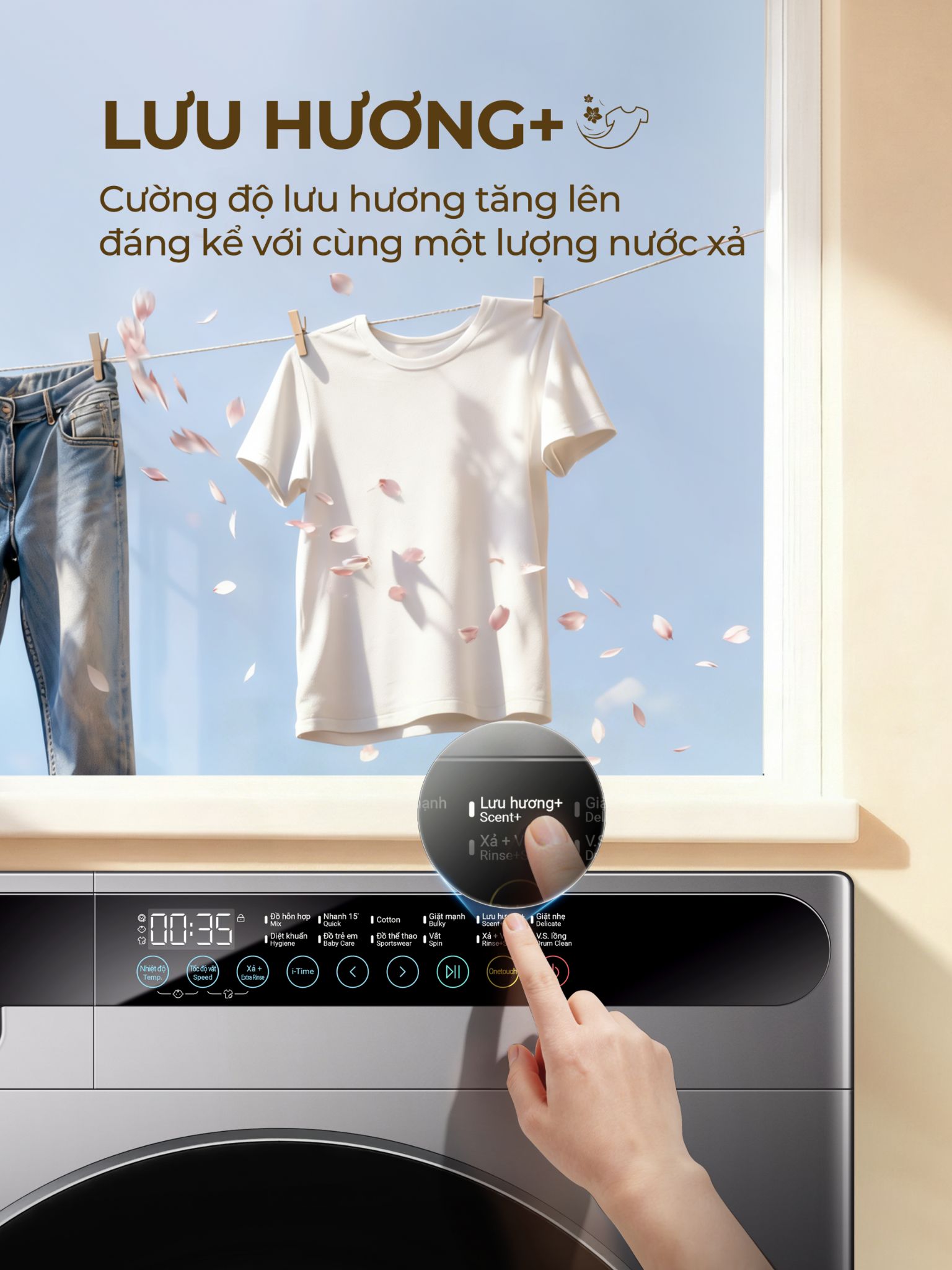 Công nghệ giặt lưu hương tăng cường độ lưu hương trên áo quần