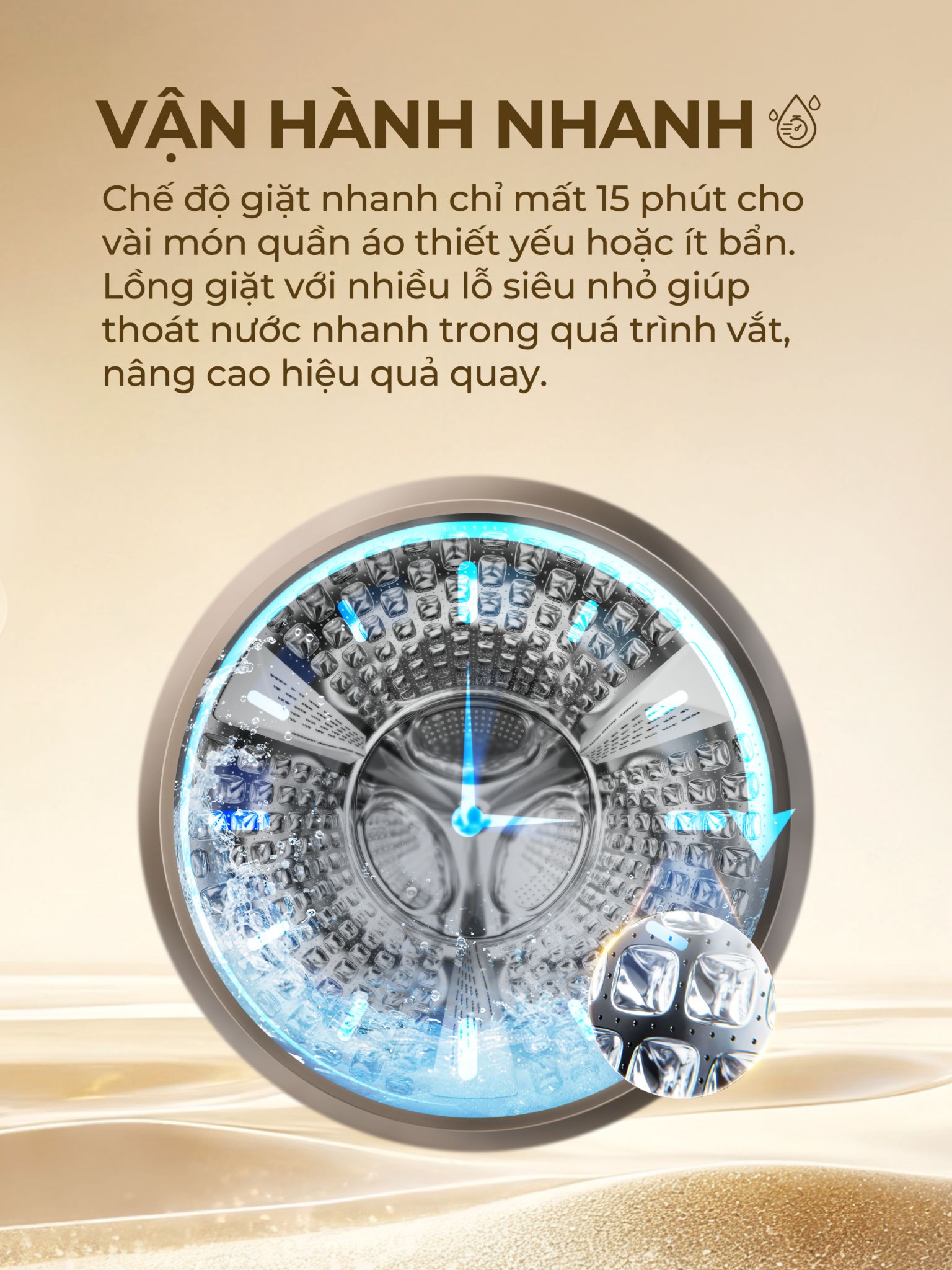 Tổng kho điều hòa, điện máy miền Bắc tại Hà Nội Chế độ giặt nhanh 15 phút