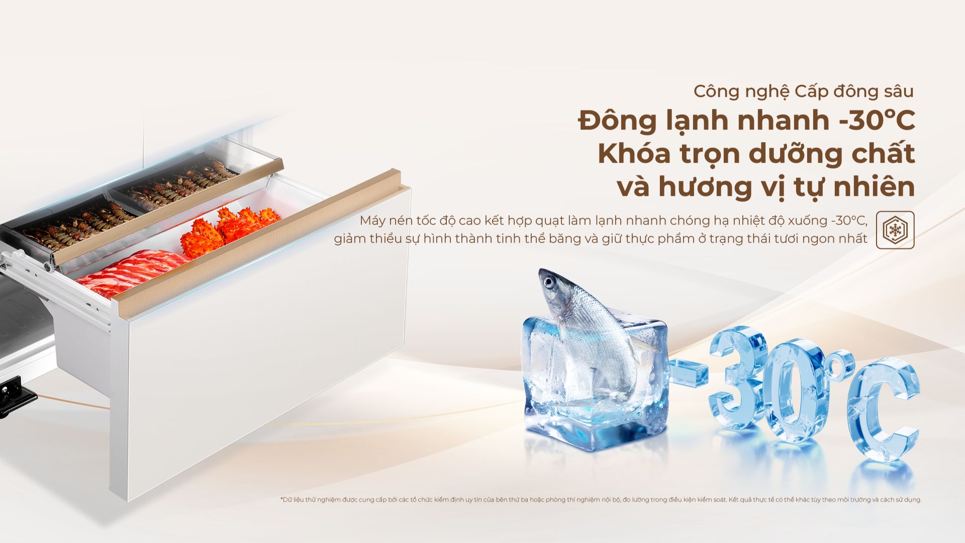 Tổng kho điều hòa, điện máy miền Bắc tại Hà Nội Công nghệ cấp đông sâu làm đông lạnh thực phẩm nhanh chóng