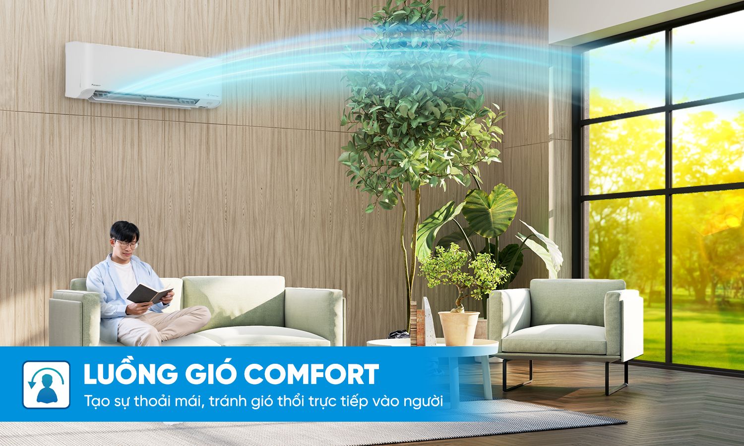 Tổng kho điều hòa, điện máy miền Bắc tại Hà Nội Tích hợp công nghệ luồng gió Comfort