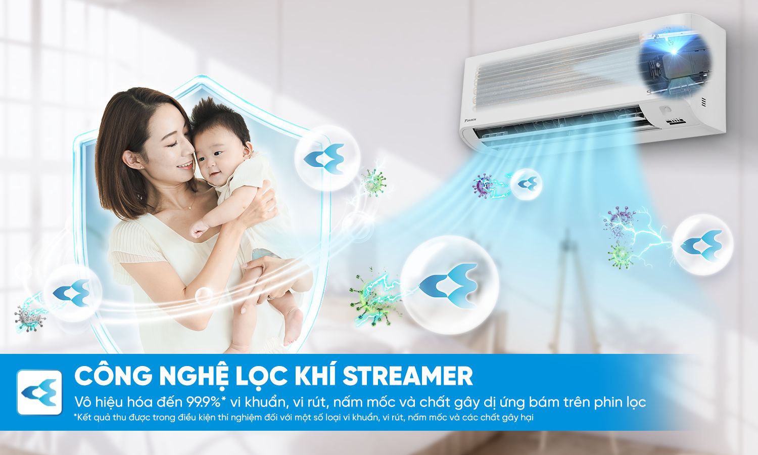 Tổng kho điều hòa, điện máy miền Bắc tại Hà Nội Công nghệ lọc khí Streamer được Daikin phát triển