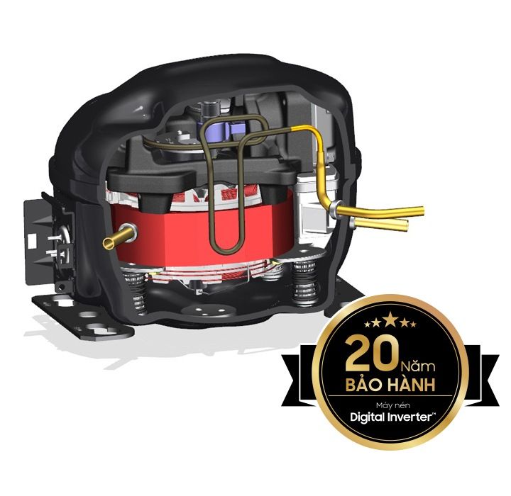 Samsung RB27N4020B1/SV được trang bị máy nén biến tần kỹ thuật số Digital Inverter