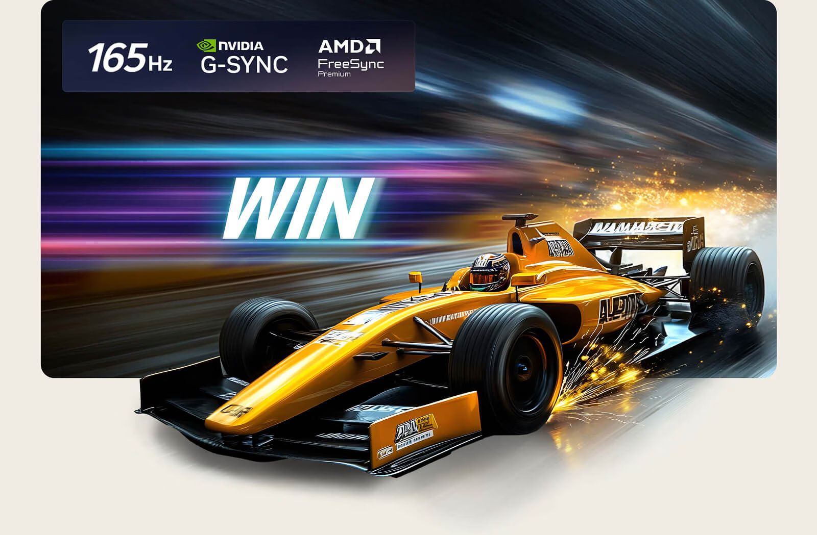 Được thiết kế với tần số quét lớn 165Hz