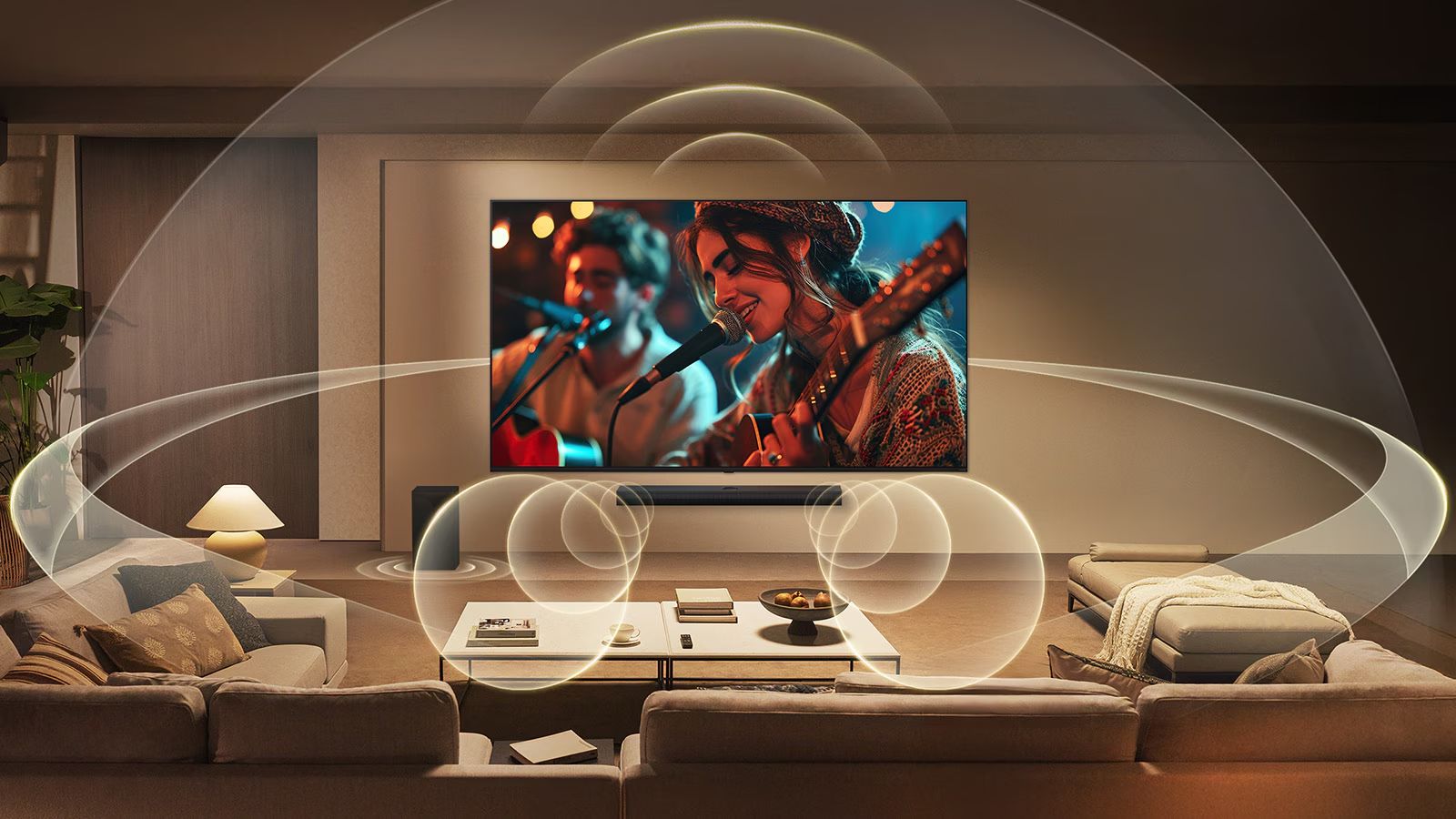 TV LG và Soundbar hoạt động đồng bộ qua WOW Orchestra