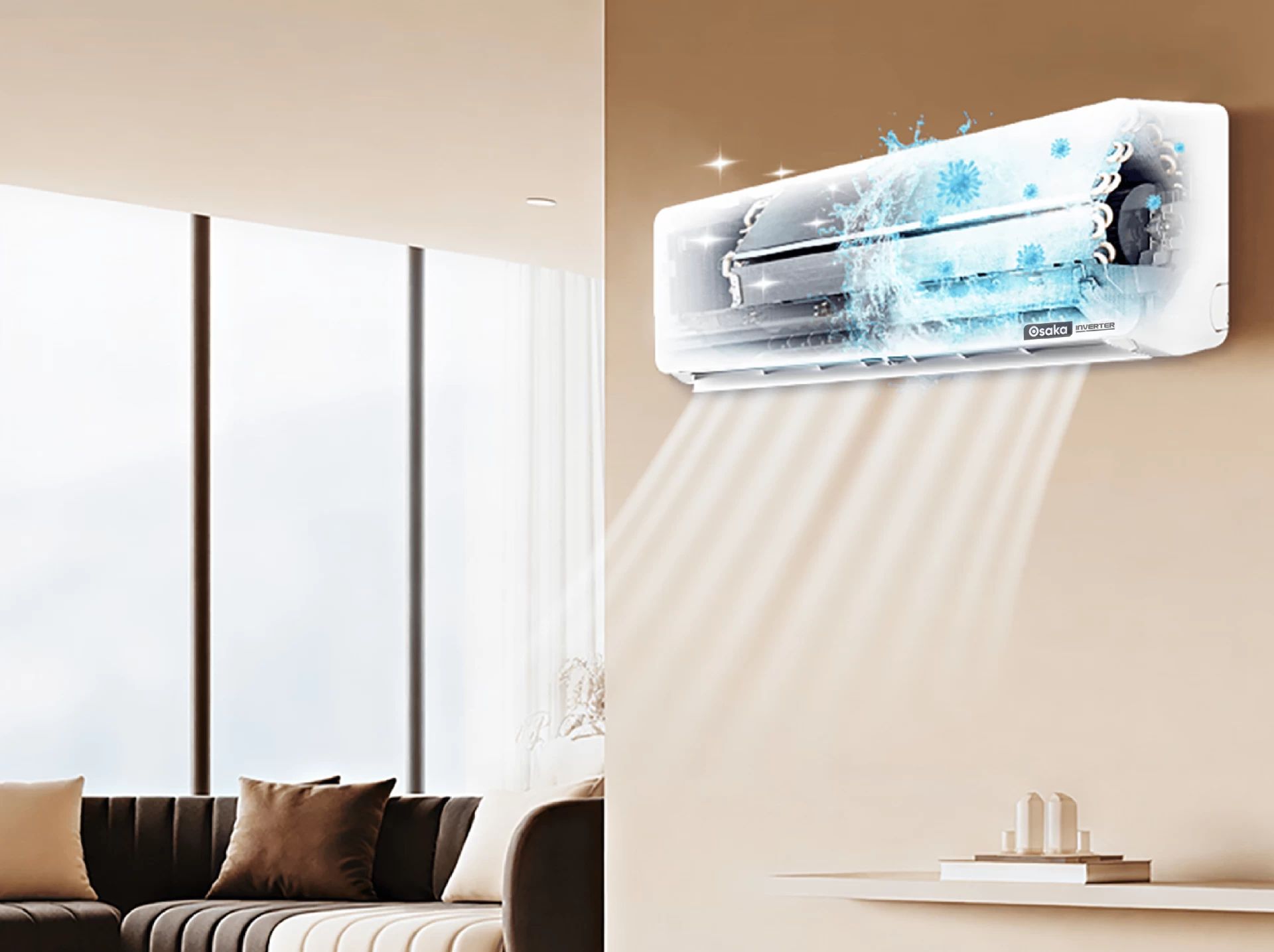 Chức năng S-Clean sẽ giúp loại bỏ bụi bẩn và hong khô dàn lạnh