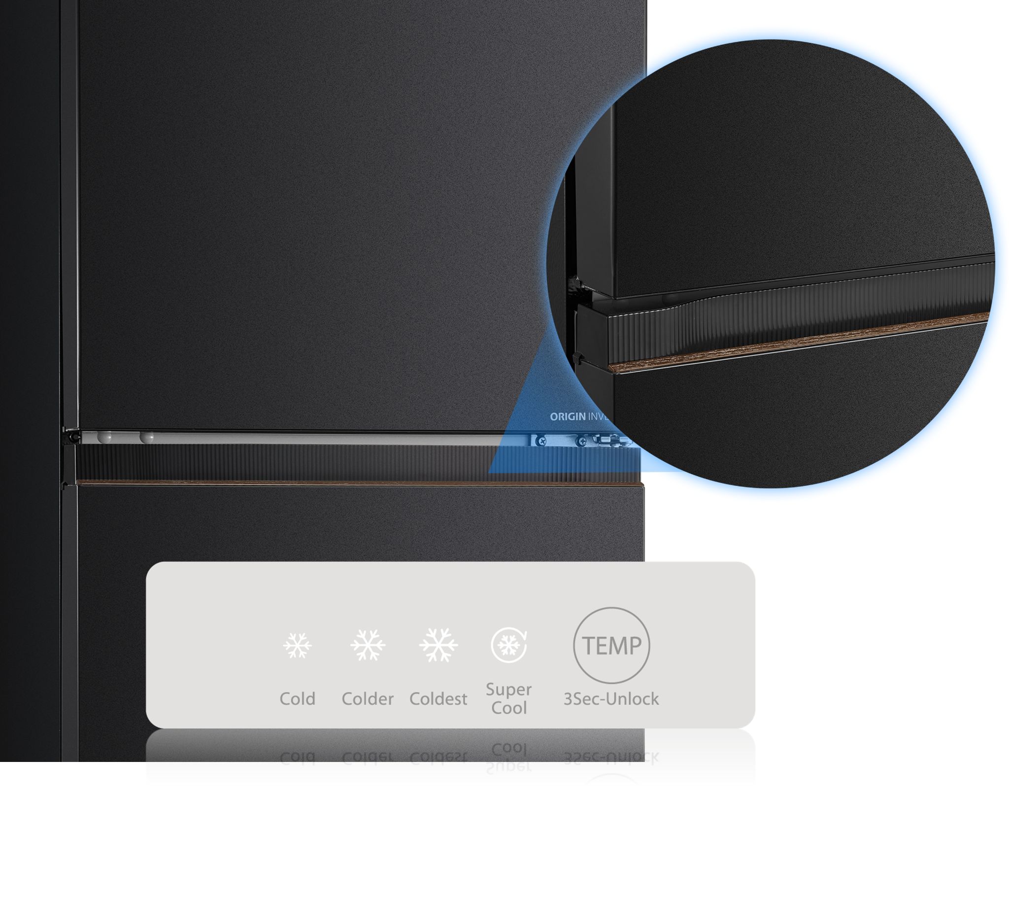 Phần tay cầm giả vân gỗ tinh tế tạo cảm giác liền mạch