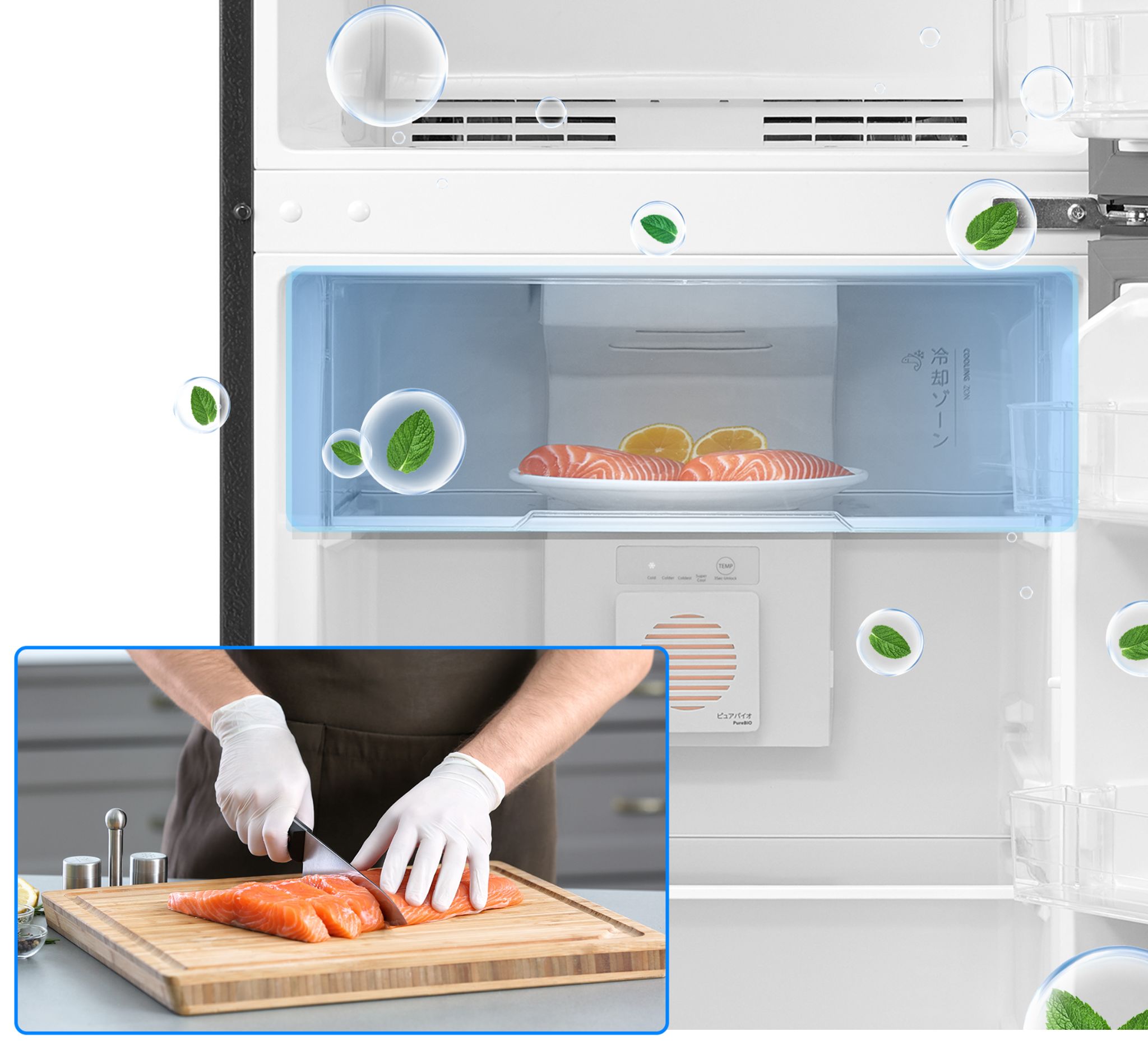 Ngăn đông mềm Cooling Zone luôn duy trì ở mức nhiệt độ lý tưởng -1 độ C