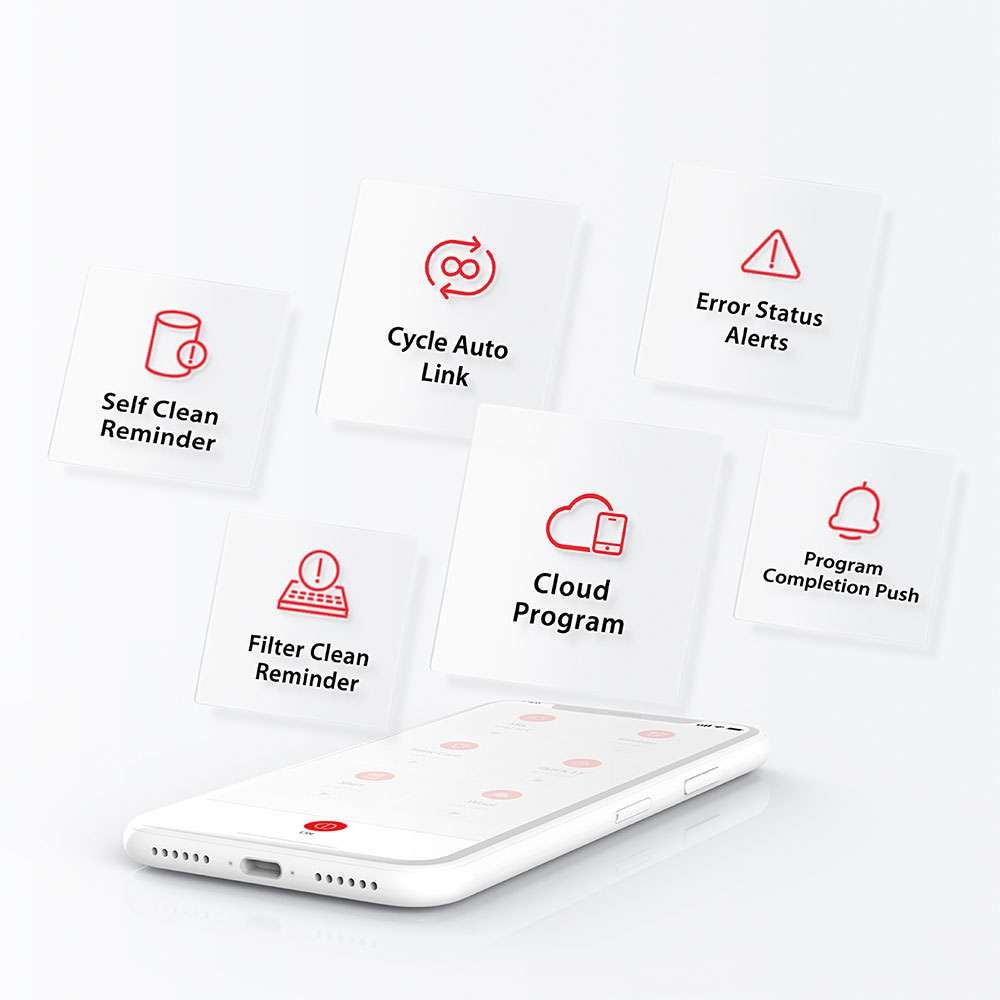 Máy giặt Toshiba TW-T33B120UWV(MK) có thể kết nối dễ dàng với điện thoại