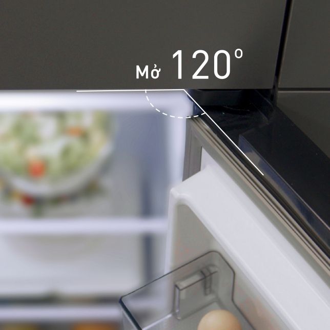 Cánh cửa có thể mở rộng đến 120 độ