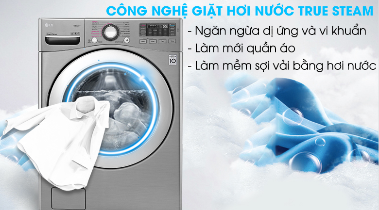 công nghệ giặt hơi nước True Steam
