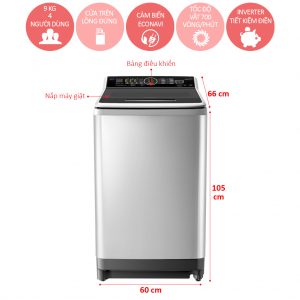 Máy giặt Panasonic NA-F90X5LRV 9kg lồng đứng inverter