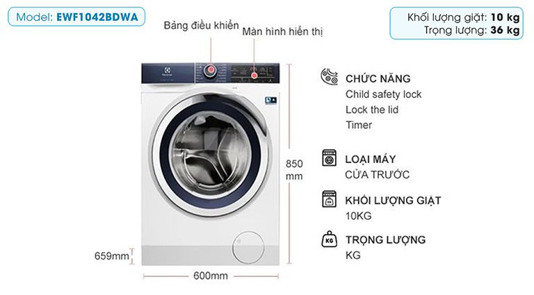 thinh-phat-Thông số kỹ thuật máy giặt Electrolux EWF1042BDWA