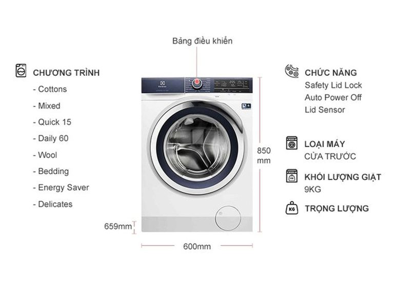 thinh-phat-Thông số kỹ thuật máy giặt Electrolux EWF9023BDWA 9kg inverter