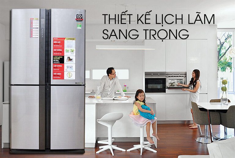 thinh-phat-Tủ lạnh Sharp SJ-FX630V-BE thiết kế hiện đại