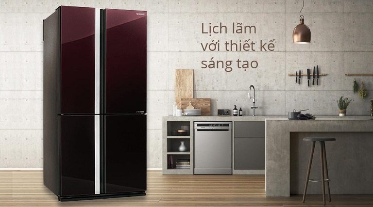 Tủ lạnh Sharp SJ-FX688VG-RD thiết kế trang trọng