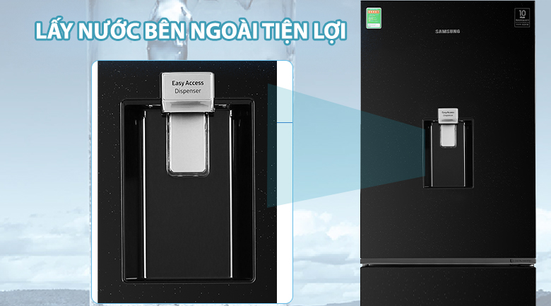 Tủ Lạnh Samsung RB27N4170BU/SV, lấy nước ngoài tiện lợi