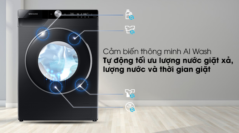 Máy giặt Samsung WW90TP44DSB/SV , cảm biến thông minh