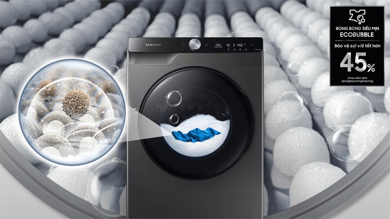 Máy giặt Samsung WW90TP54DSB/SV,  giặt bong bóng siêu sạch