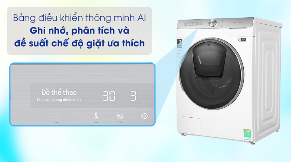 Máy giặt Samsung WW90TP54DSH/SV , bảng điều khiển thông minh