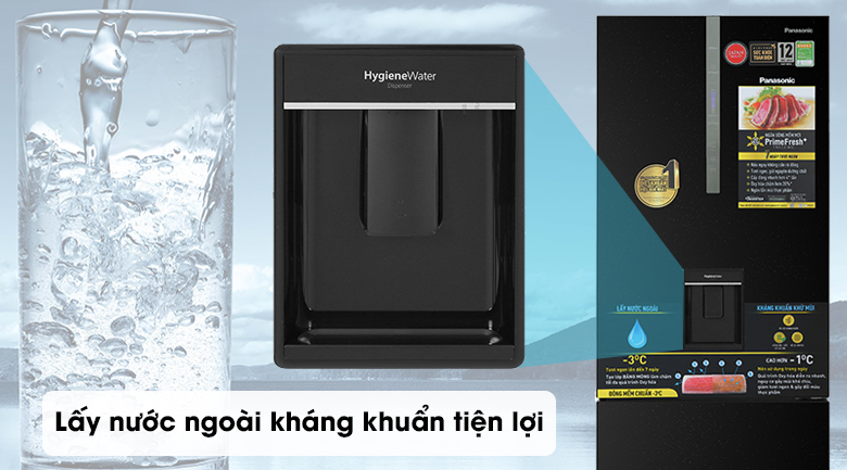 Tủ lạnh Panasonic NR-BX471GPKV Inverter 417L , lấy nước ngoài tiện lợi