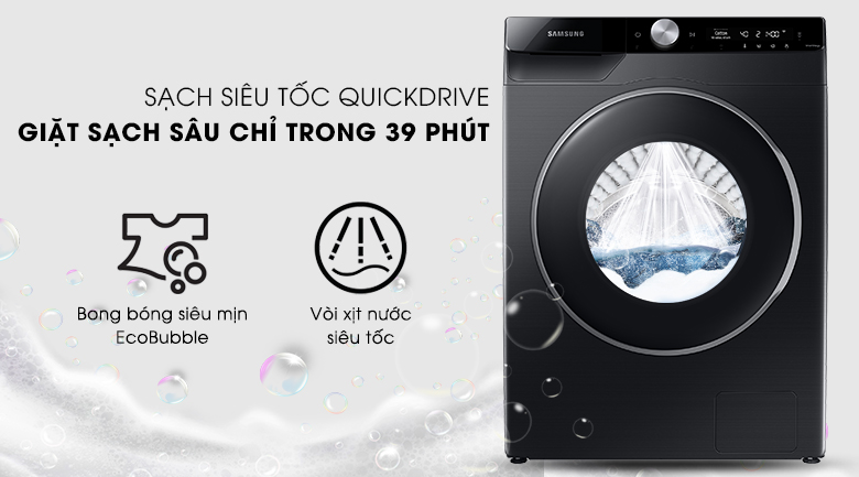 Máy giặt Samsung WW90TP44DSB/SV, giặt nhanh