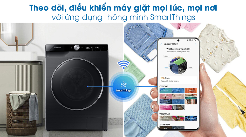 Máy giặt Samsung WW10TP44DSB/SV, kết nối điện thoại thông minh