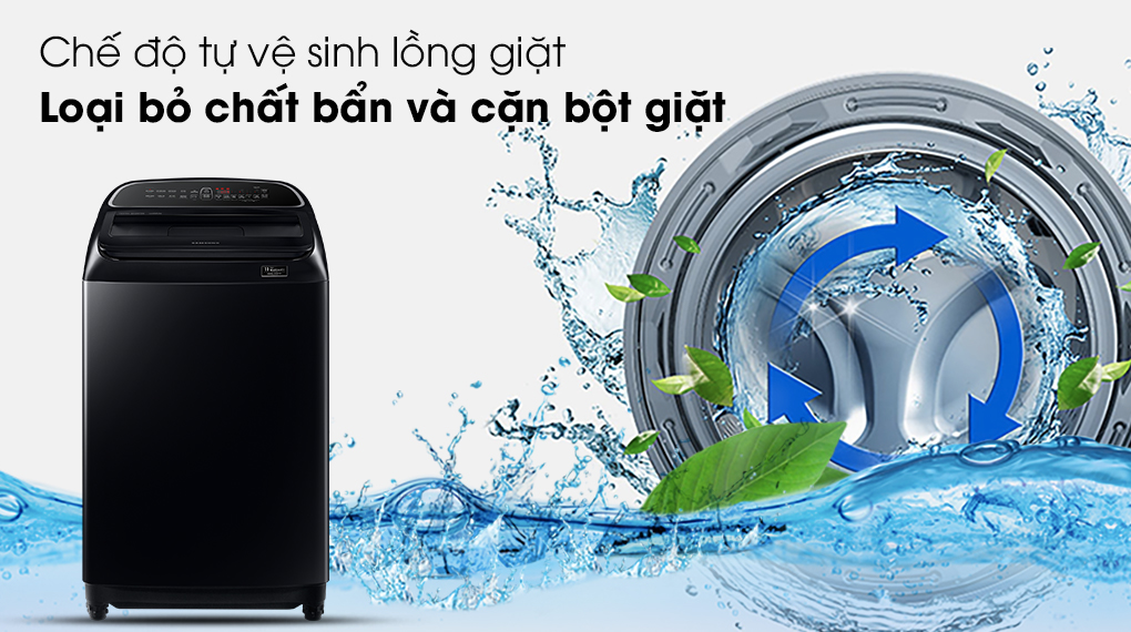 Máy giặt Samsung WA10T5260BV/SV, tự vệ sinh lồng giặt