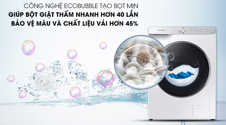 Máy giặt Samsung WW10TP44DSH/SV, giặt bong bóng