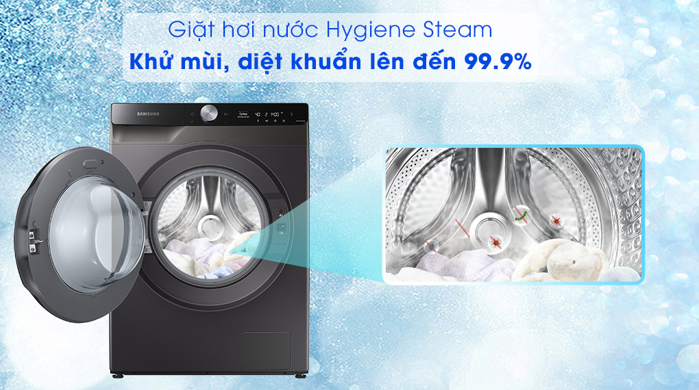 máy giặt Samsung WD11T734DBX/SV, giặt hơi nước