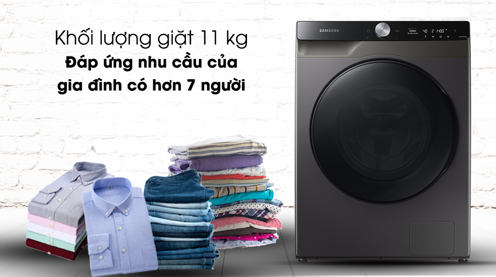 Máy giặt sấy Samsung WD11T734DBX/SV Inverter 11Kg 