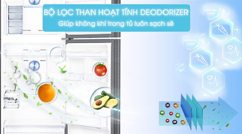 Tủ lạnh Samsung RT35K5982BS/SV - inverter 360 Lít, bộ lọc than hoạt tính