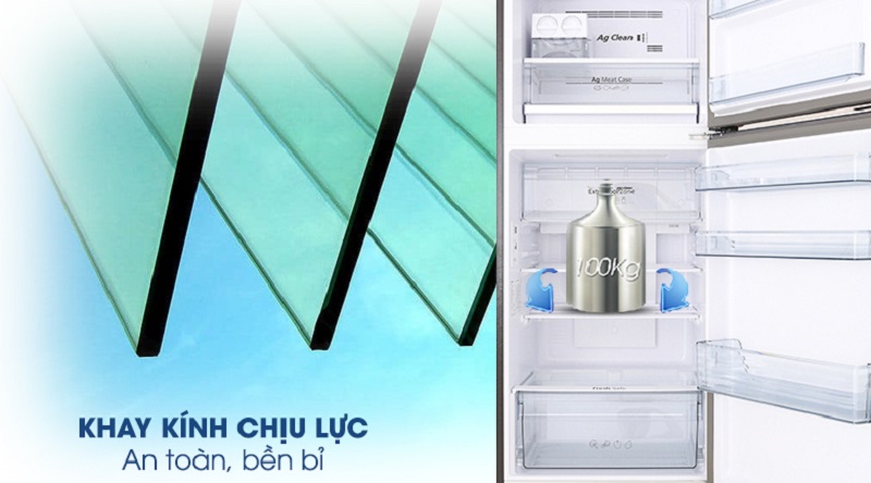 Tủ lạnh Panasonic NR-BL359PKVN Inverter 326L , khay kính chịu lực bền bỉ