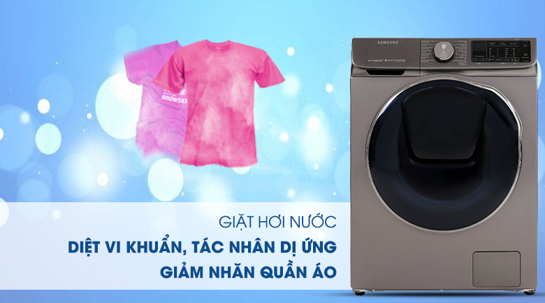 Máy giặt sấy Samsung WD10N64FR2X/SV, giặt hơi nước 