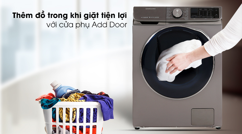 Máy giặt sấy Samsung WD10N64FR2X/SV, cửa phụ tiện lợi