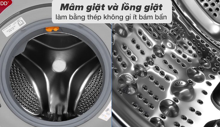 máy giặt lg FV-S2 mâm lồng giặt bằng thép