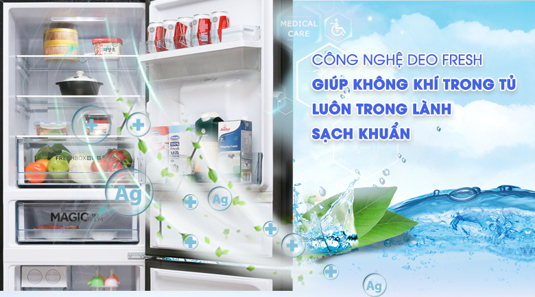 Tủ lạnh Aqua Inverter 288 lít AQR-IW338EB (SW), diệt khuẩn
